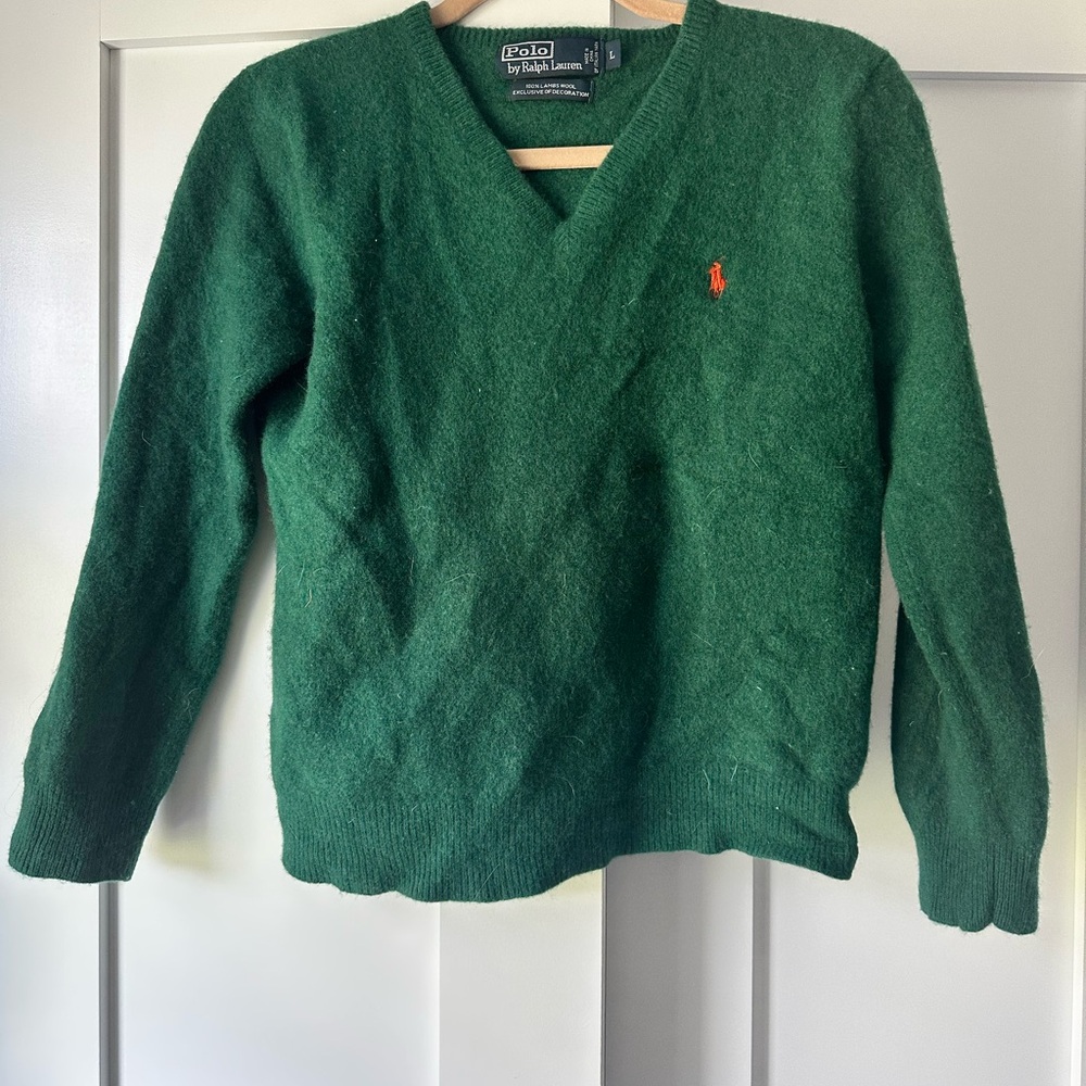 Ralph Lauren Green V-Neck Sweater